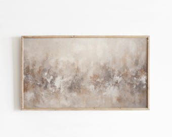 Frame TV Art abstraktes, strukturiertes beiges modernes Kunstwerk