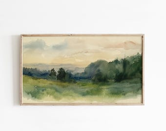 Summer Landscape Frame TV Art: Watercolor Field