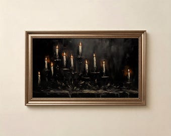 Gothic Candle Frame TV Art, Dark Academia Samsung Frame Art, Spooky Halloween TV Screensaver, Digital Download