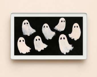 wygaszacz ekranu z kalendarzem w kształcie świetlika, duchem Halloween