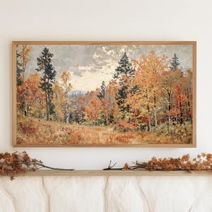 Autumn Forest Frame TV Art, Fall Woodland Landscape, Autumn Trees Samsung Frame TV Art, Cozy Fall TV Decor