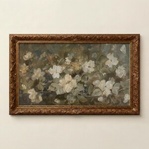 Frame Tv Art Artwork sage green floral image 2