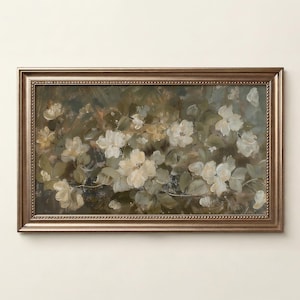 Frame Tv Art Artwork sage green floral image 1
