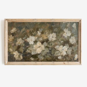Frame Tv Art Artwork sage green floral image 5