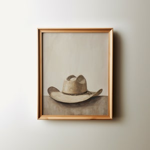 western Wall Art, Cowboy Hat Nursery Print, trendy Decor, Americana retro bedroom Neutral minimalist artwork, Printable Downloadable Art