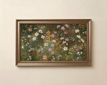 Flores silvestres Marco de TV Arte Obra de arte, verde