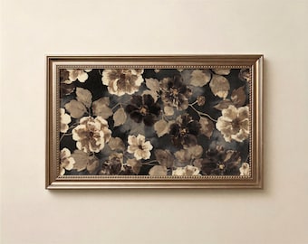 Marco floral para televisión, arte decorativo, otoño botánico melancólico