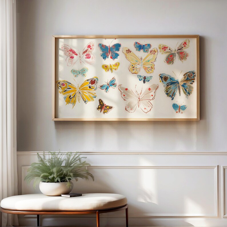 lente Frame Tv Art, vlinders tv-screensaver, digitale download afbeelding 5