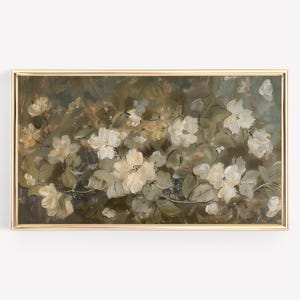 Frame Tv Art Artwork sage green floral image 4