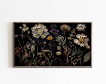 Frame Tv Art Wildflowers, Botanical  Summer Tv Art, floral artwork for the frame tv, cottagecore