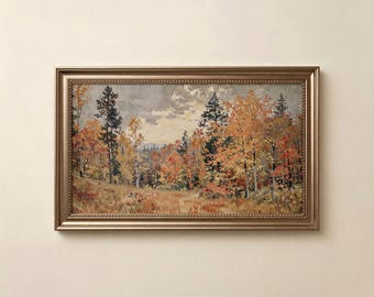 Autumn Forest Frame TV Art, Fall Woodland Landscape, Autumn Trees Samsung Frame TV Art, Cozy Fall TV Decor