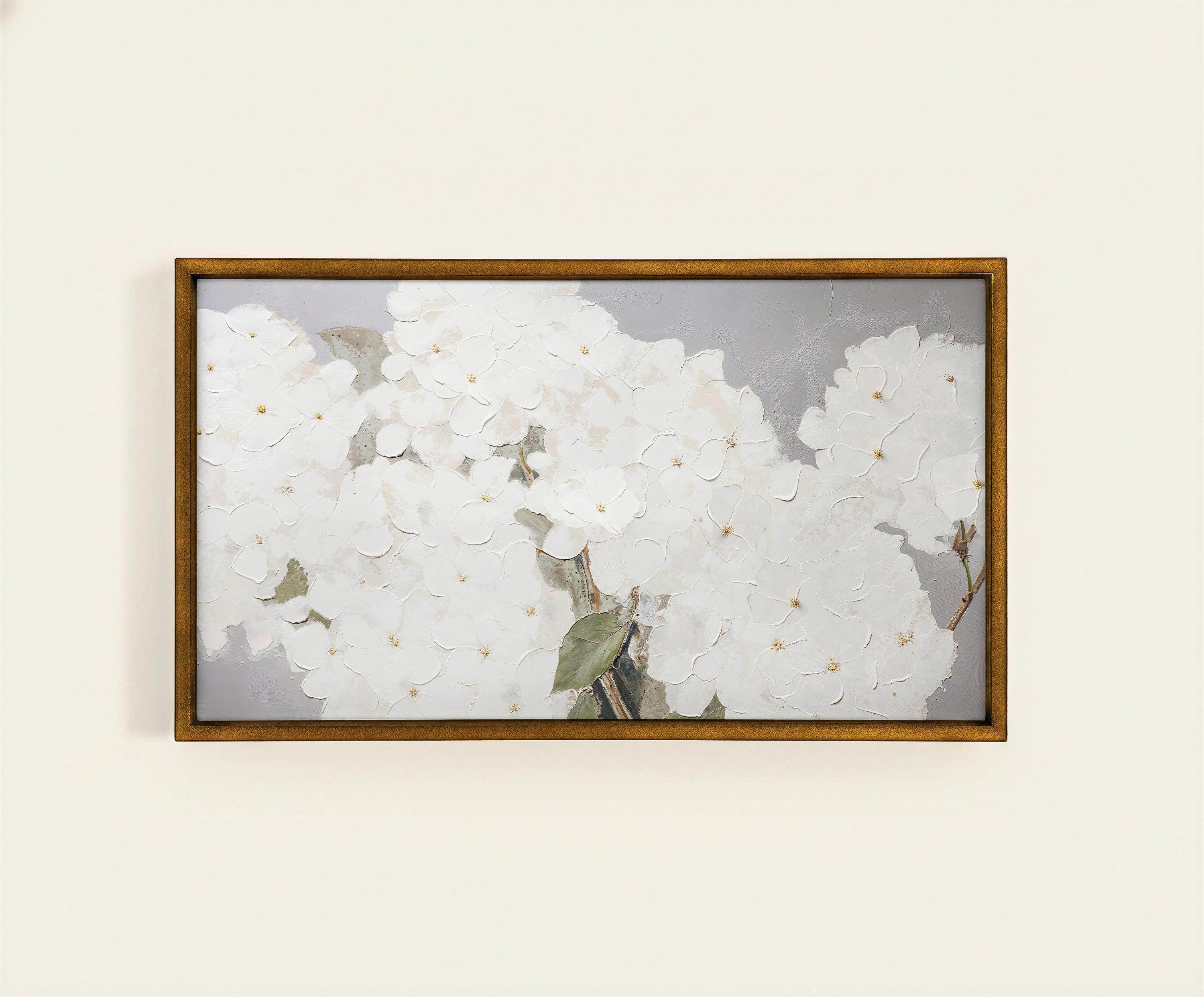 White Hydrangeas Frame Tv Art Artwork - Etsy