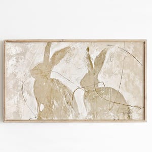 Spring Frame Tv Art, neutral abstract easter rabbit