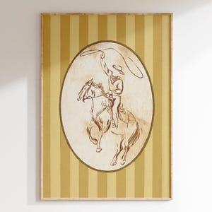 cowboy striped prints, western vintage nursery wall art, boys room art print, grandmillennial nursery, preppy southwest wall art aesthetic