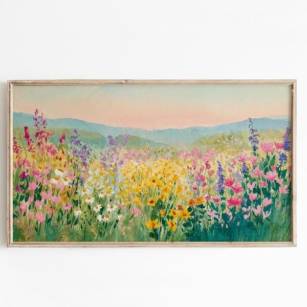 Floral meadow Frame Tv Art Artwork