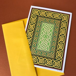Irish greeting card, blank inside, intricately rendered with celtic knots, original design