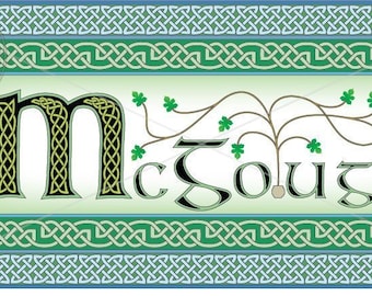 McGough Irish Surname Art Print, Celtic Knot Design