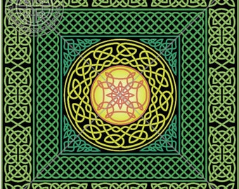 Art print of Irish/Celtic knot artwork, wall decor of original design we call Radius, intricately rendered with Celtic knots