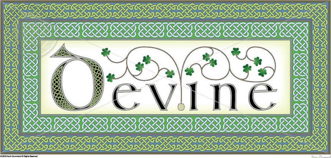 Art Print of Irish Surname Devine Wall Decor Featuring Etsy