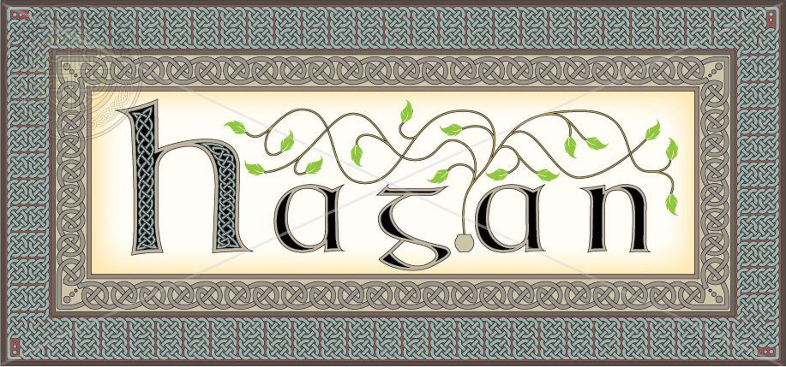 Art Print of Irish Surname Hagan, Wall Decor Featuring Intricately