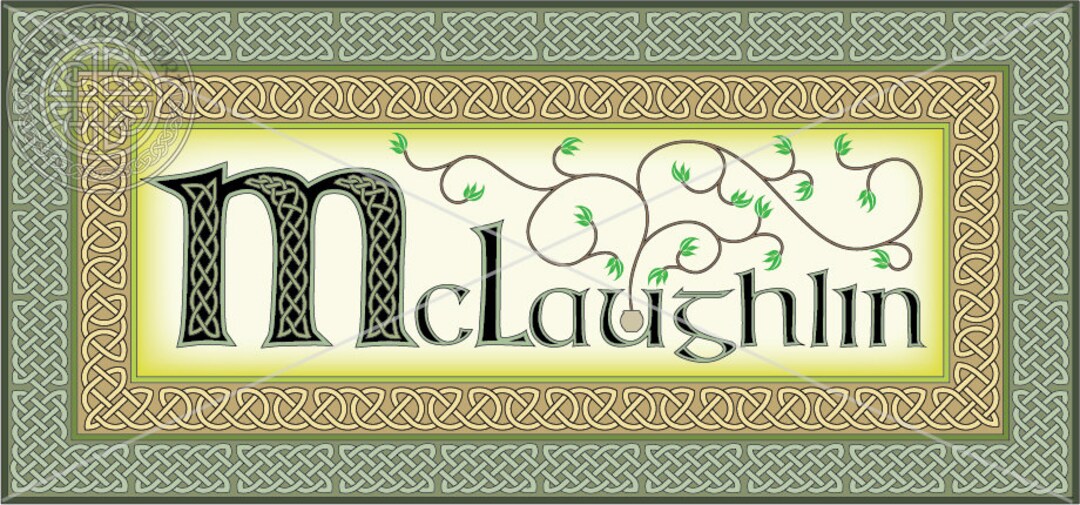 Art Print of Irish Surname Mclaughlin Wall Decor Featuring Etsy