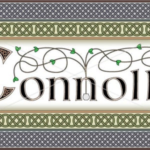 Art print of Irish surname Connolly, wall decor featuring intricately rendered Celtic knots, original design