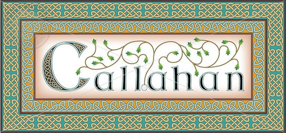 Irish surname Butler intricately rendered with celtic knots original design