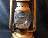 TRIUMPP, DEFIANCE LANTERN, Primitive, Barn Find Hanging Oil Lamp-Large
