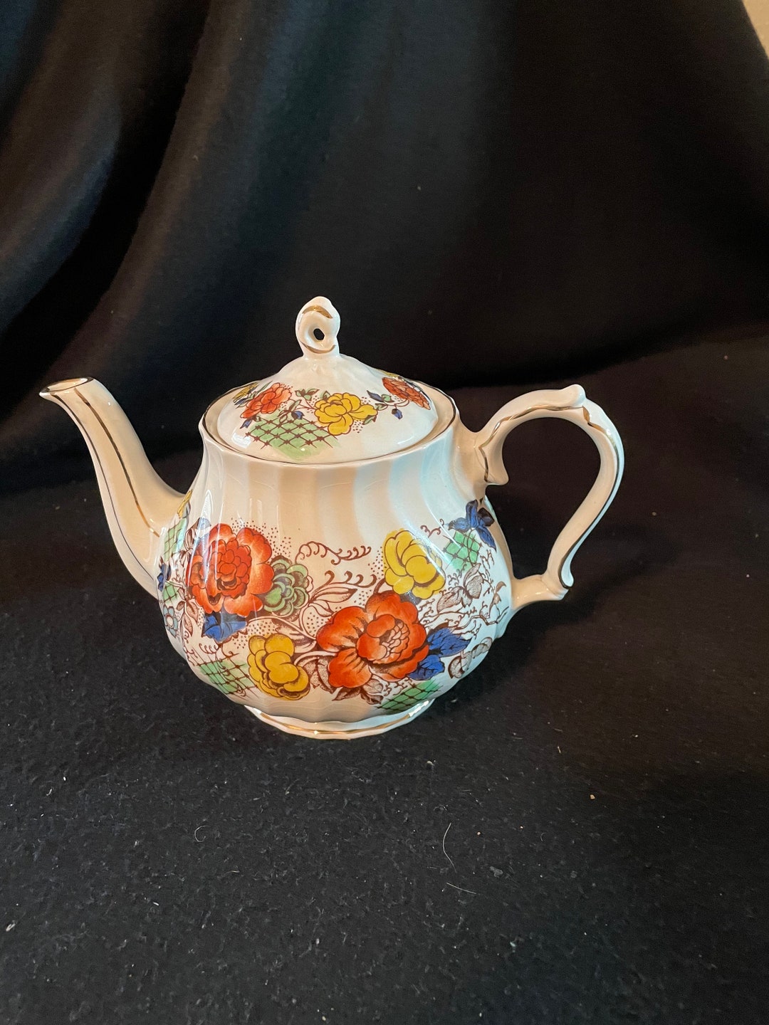 Vintage Beautiful SADLER Rose Garden TEAPOT England Etsy