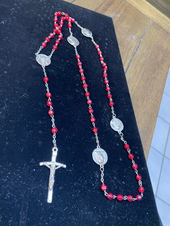 Wonderful Red Crystal Beads Pope John Paul the Second 5 - Etsy