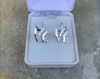 LOVE Earrings in Sterling Silver