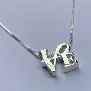 Handmade LOVE Necklace In Sterling Silver