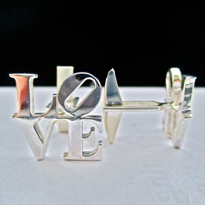 LOVE Cufflinks, Sterling Silver Love Statue Cufflinks-Gift for Him image 5