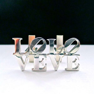 LOVE Cufflinks, Sterling Silver Love Statue Cufflinks-Gift for Him image 2