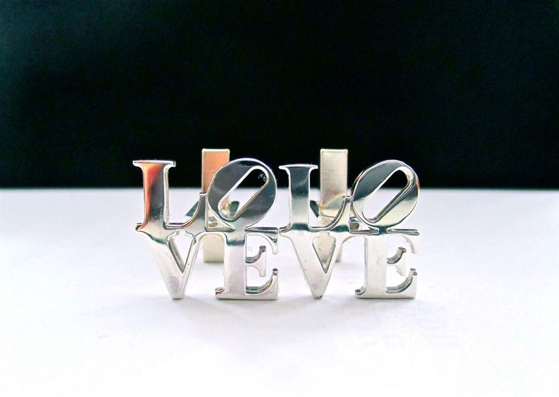 LOVE Cufflinks, Sterling Silver Love Statue Cufflinks-Gift for Him image 2