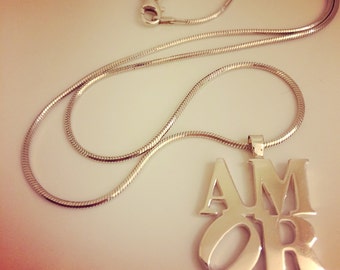 AMOR LOVE Necklace Silver Love Pendant