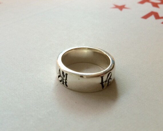 Silver Amor Ring Etsy