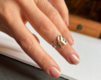 14K Gold LOVE Ring, Midi Ring or Pinky Ring