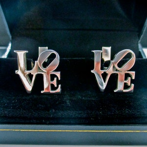 LOVE Cufflinks, Sterling Silver Love Statue Cufflinks-Gift for Him image 4