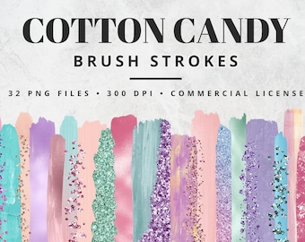 Pastell Pinselstriche Clipart, Pinselstriche, PNG, Goldfolie Pinselstriche, Aquarell Pinselstriche, Glitter, Rosa, Konfetti, Clip Art Set