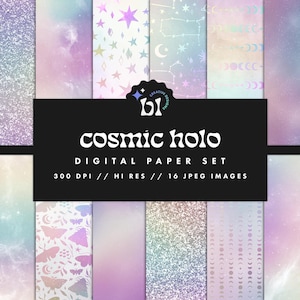 Blue Galaxy digitaal papier, Celestial Star Patterns, Space Scrapbook Paper, Constellation-achtergronden, naadloze texturen, Instant Download