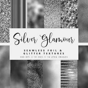 Papier numérique feuille d&#39;argent, Textures transparentes de feuille d&#39;argent, Feuille métallique numérique, Textures glamour, Imprimable, Téléchargement immédiat, Usage commercial