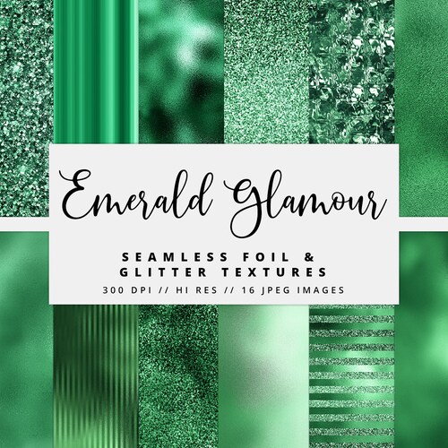 Opulent Emerald Digital Paper Seamless Green Textures With Etsy