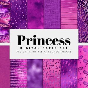 Purple & Pink Foil Digital Paper, Seamless Textures, Girly, Digital Metallic Foil, Glam Texture, Printable, Instant Download, Commercial Use