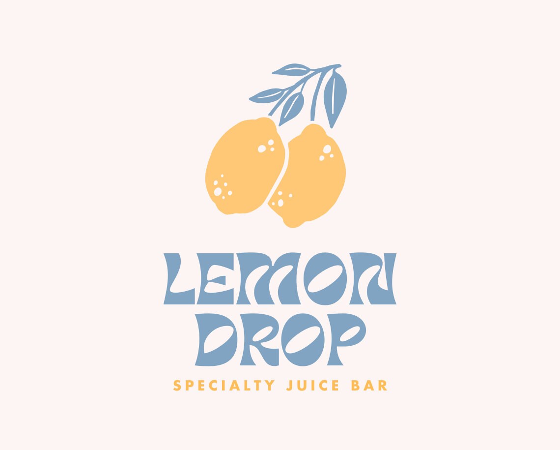 DIY Canva Logo Template - Lemon Editable Logo - Fun Colorful Boho Logo ...