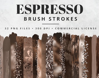 Imágenes prediseñadas de pinceladas marrones y tostadas, pinceladas de pintura, PNG, pinceladas de lámina dorada, pinceladas de acuarela, purpurina, confeti, conjunto de imágenes prediseñadas