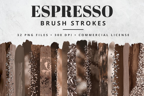 Download Brown And Tan Brush Strokes Clipart Paint Strokes Png Gold Etsy