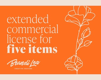 Extended Commercial License for FIVE Items | No Credit Required | Up to 2000 Sales!