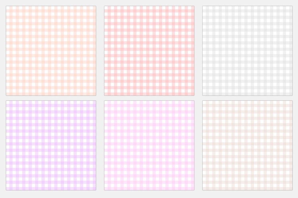 Pastel Gingham Digital Paper, Plaid Patterns, Printable Paper, Pastel ...