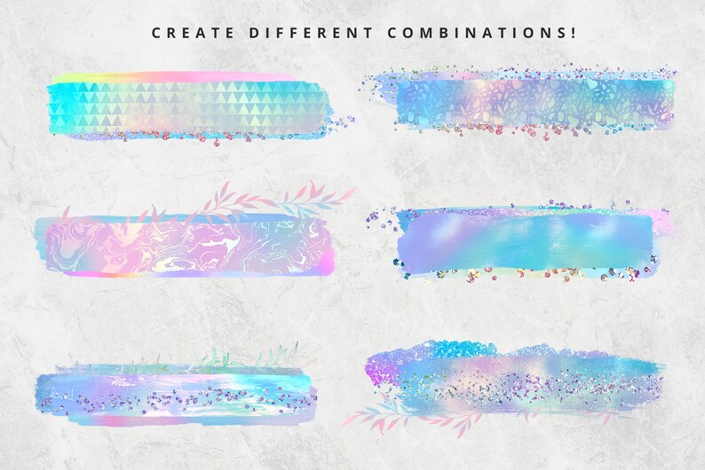 Download Holographic Brush Strokes Clipart Paint Strokes PNG Holo ...